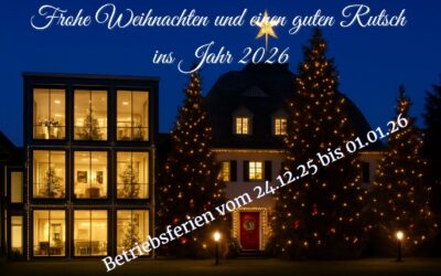 Öffnungszeiten Weihnachten / Silvester
